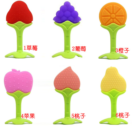 Infants' teether, baby teething stick, fruit teether, strawberry orange grape fruit teether, tasteless