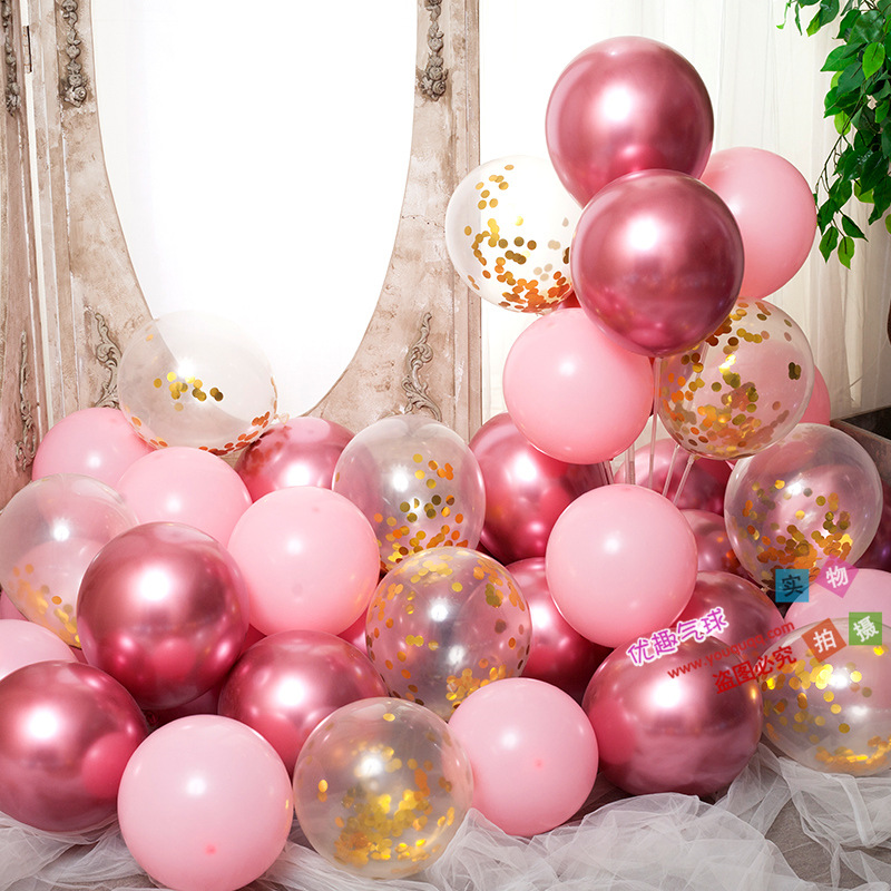 金属玫红+亮片金+粉