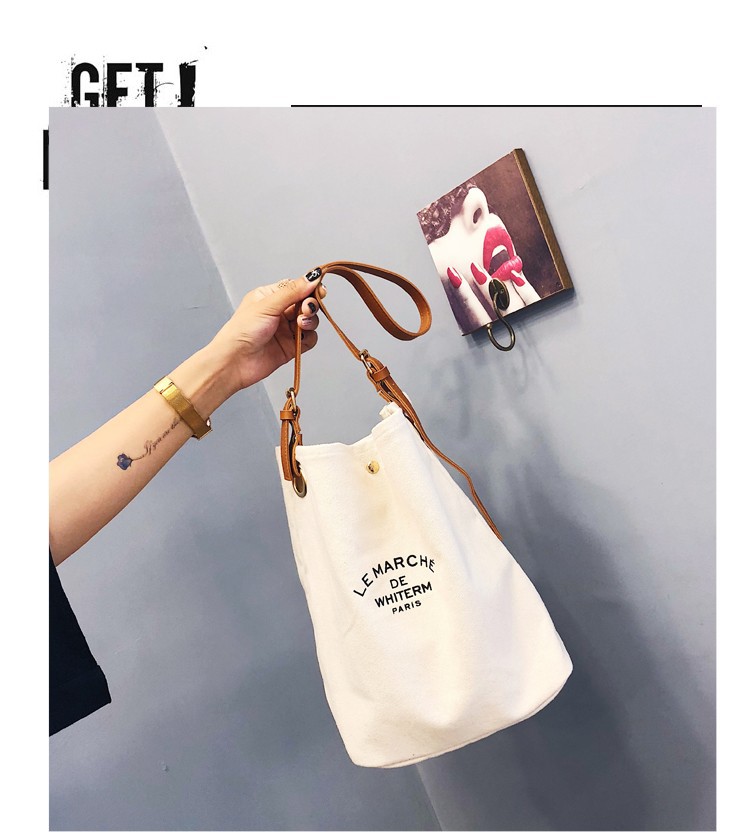 Manufacturer Sale Canvas Women 2021 Summer New Simple Korean Single Shoulder Crossbody Personalized Printed_voghion.com