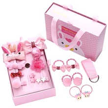 厂家批发女童头饰抽屉盒礼盒套装韩版宝宝发夹代发儿童18件套饰品
