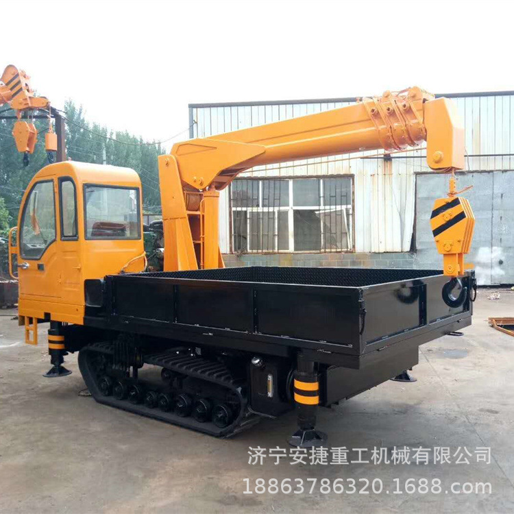 钢制履带随车吊 油电两用履带式起重机全液压伸缩臂 园林果木种植