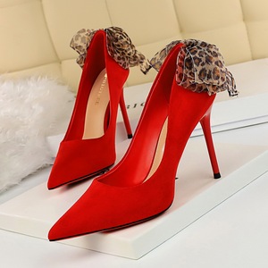 Sexy Slender High-heeled Shoes Fine-heeled Back Butterfly-knotted 