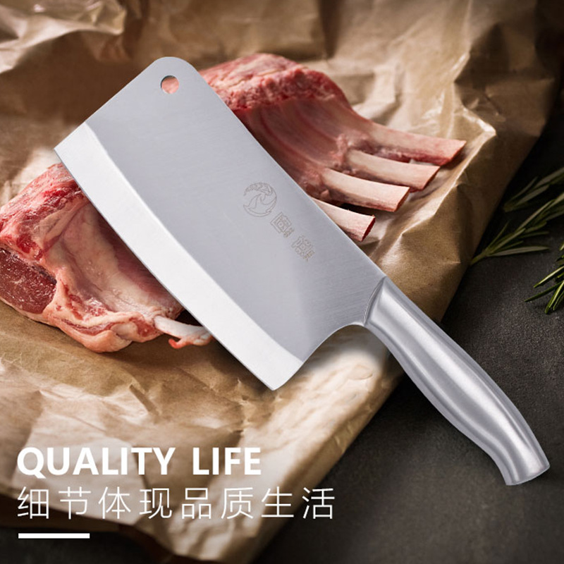 【厨燕刀具】不锈钢手柄厨房砍骨刀 高质量厨房斩骨刀 砍切两用刀