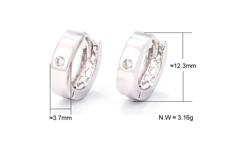 Korea Fashion Simple Single Diamond Zircon S925 Silver Earrings display picture 1