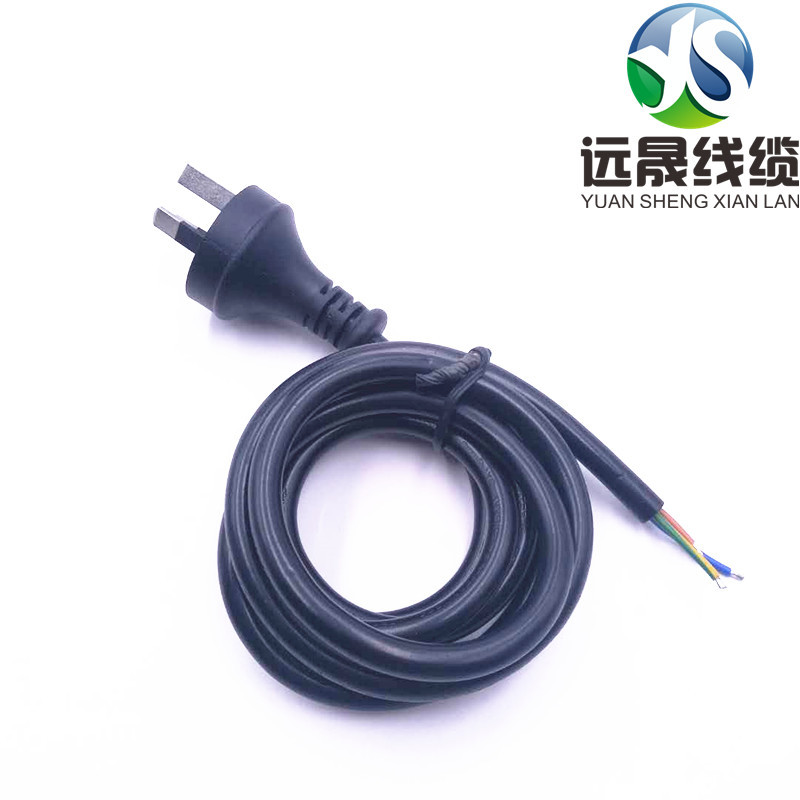 厂家直销澳洲认证电源线SAA三插连接线家用电器延长线柔软橡胶线