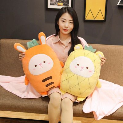 水果空调被办公室学生教室午睡枕睡觉毯子毛绒玩具批发午睡神器|ms