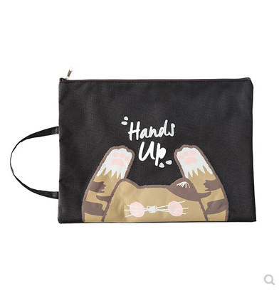 Korean version of creative portable large-capacity Oxford cloth document bag student multi-functional information bag zipper storage bag