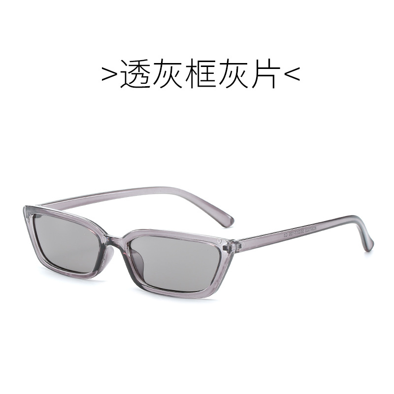 97033 transfronteriza plástico retro gato oreja gafas de sol Nueva moda europea y americana transparente color océano pieza pequeño marco gafas de sol