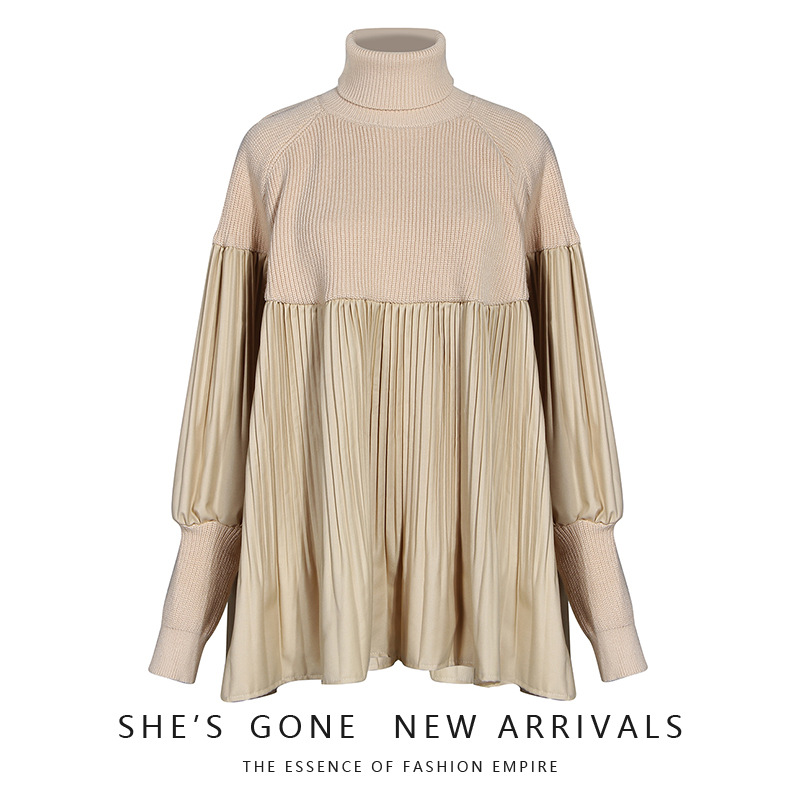 Ms. Mao Yinv 2020 new pattern fashion Easy Autumn and winter High collar Women's wear Mid length version Base coat Winter clothes