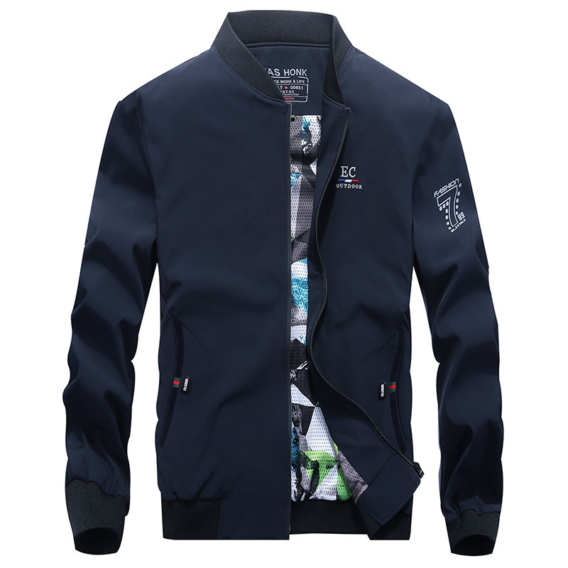 2019 nueva chaqueta transfronteriza delgada suelta más tamaño chaqueta de los hombres cuello de béisbol chaqueta casual abrigo hombres