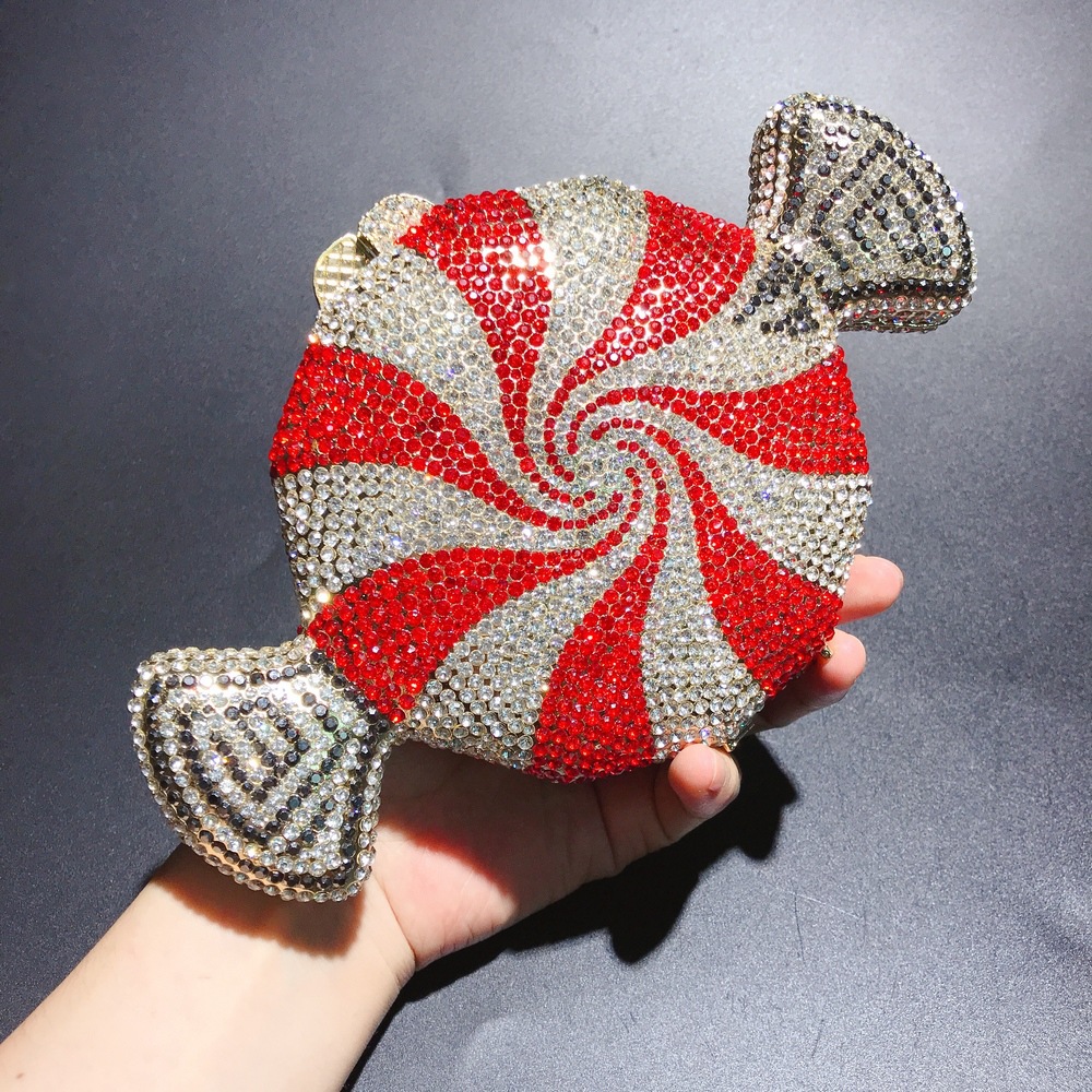 Seleccione estrictamente BL132 taladro agudo en forma de caramelo bolsas de diamantes bolsas de cena bolsas de mano damas