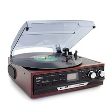 黑胶电唱机现代唱片仿古留声机音响老唱机收音U盘磁带蓝牙多功能