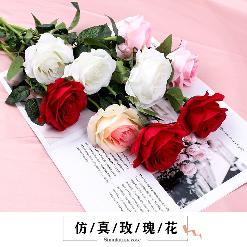 High-End Single Simulated Roses, Fake Flowers, Velvet Flowers, Photo Props, Jewelry, Manicure, Hand-Held Background Decoration
