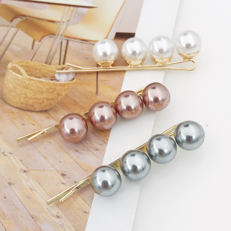 Korean Pearl Hairpin Simple Wild Word Clip Adult Side Clip Hairpin Top Clip Wholesale Nihaojewelry display picture 5