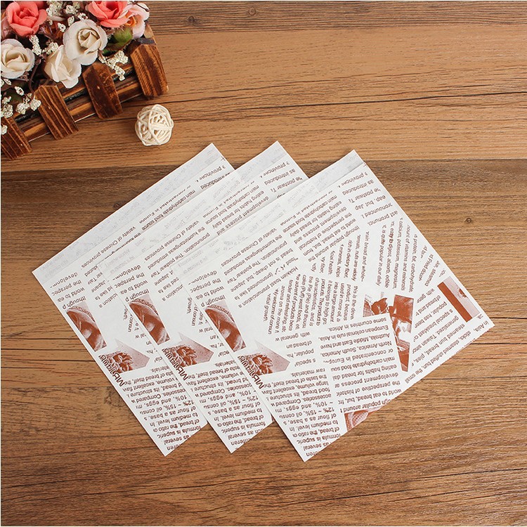 customized Readily paper bag english bread Newspaper triangle paper bag disposable food Oil bag blank Customized