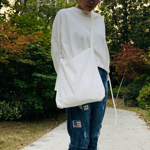 Blank Korean-style Canvas Bag Women's Schoolbag Shoulder Crossbody Bag Artistic Flower Shopping Bag Adjustment