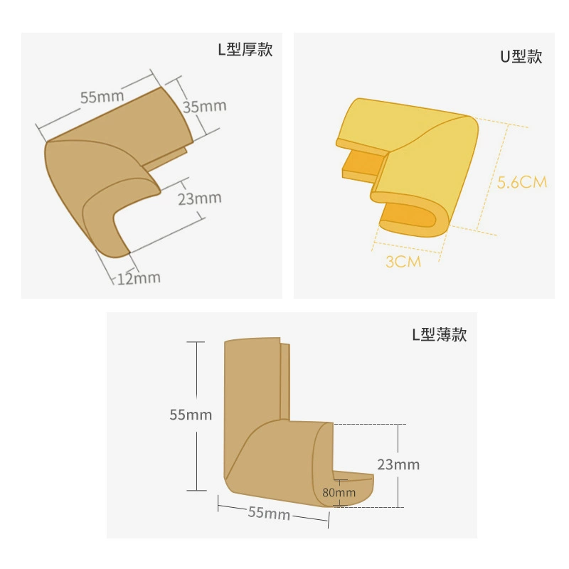 Children's safe soft protective protective corner covers, glass warm protective case, collision protection