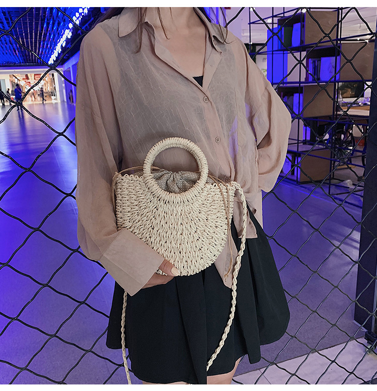 Messenger bag woven handbag summer new wild oneshoulder beach bag handmade straw bagpicture10