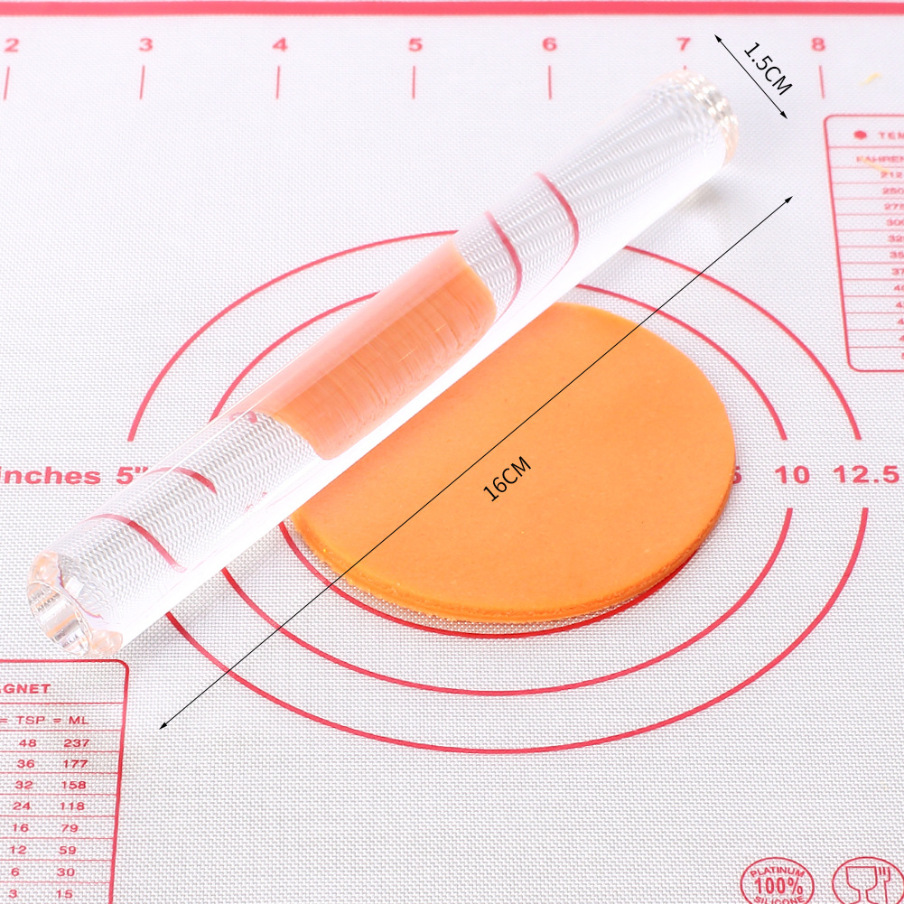 翻糖烘焙亚克力擀面杖  花卉水晶棒擀面棍  透明光面排气擀面杖