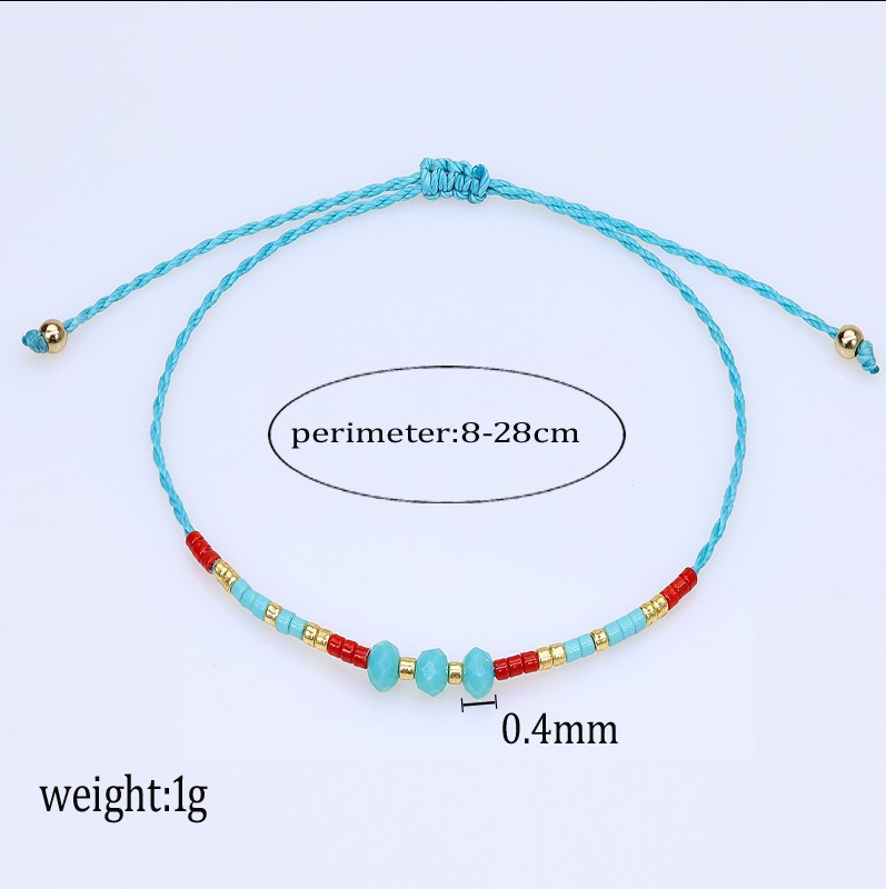 3g Weight Drawstring Bracelets Classification 1 Piece Quantity Holiday, Daily Occasion Artificial Crystal, Seed Bead, rope Material Geometric Pattern Women's Gender Retro Style Retro Geometric Artificial Crystal Seed Bead Rope Women's Drawstring Bracelets 无