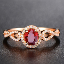鸽血红宝石戒指欧美时尚轻奢彩宝指环镶钻手饰品工厂批发加工定制
