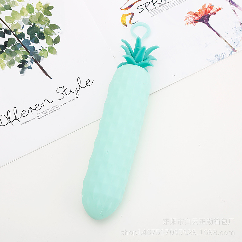 파인애플 필통 그린