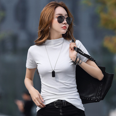 Summer wear new pattern Half a Short sleeved pure cotton modal Base coat lady white half sleeve T-shirt jacket