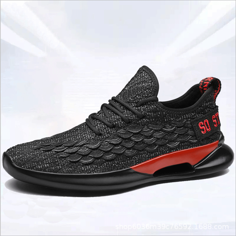 2019春季新款休閑鞋男網面透氣跑步鞋輕便防滑耐磨運動鞋壹件代發