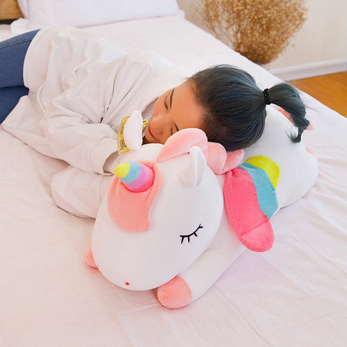 Cross-border Angel Rainbow Unicorn Doll Plush Toy Large Rag Doll Sleeping Pillow Wholesale Gift