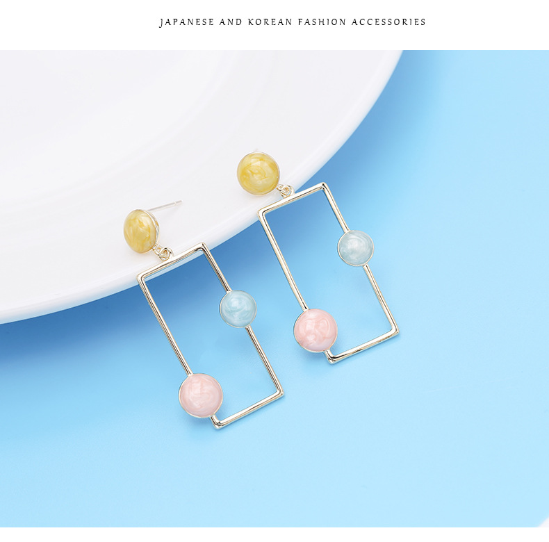 Temperament Simple Geometric Drop Oil Painted Earrings Earrings display picture 5