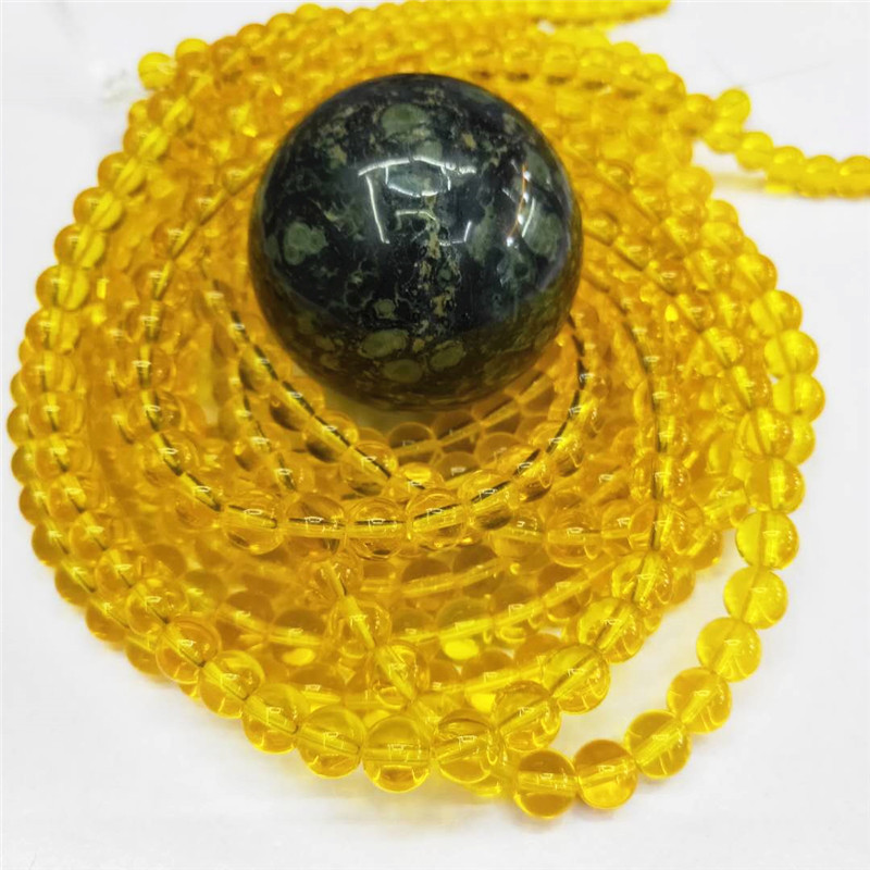 Wholesale of special crystal jewelry, golden crystal glass loose beads, DIY round bead jewelry, bead matching factory direct sales detail image 9