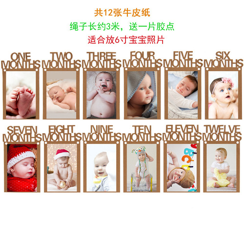 Direct Manufacturer Sale 12-Month Birthday Banner Photo Wall Cross Banner Baby's 1st Birthday Party Decoration Photo Frame