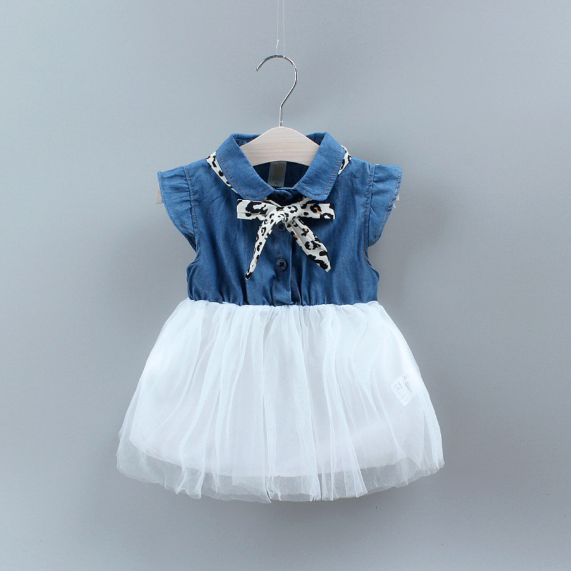Denim Mesh Princess Dress