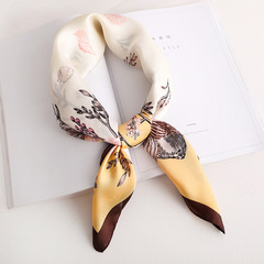Japanese and Korean spring and autumn new breathable square scarf for women, simulated silk thickened decorative scarf, fashionable and trendy warm square scarf