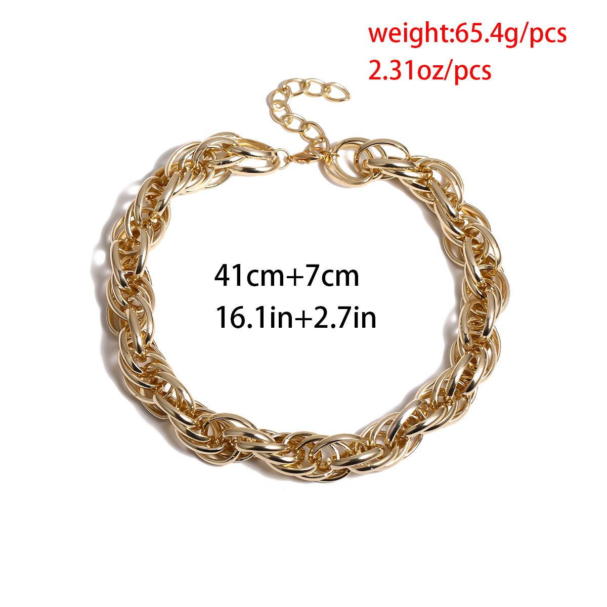 Simple Retro Twist Thick Chain Necklace display picture 4