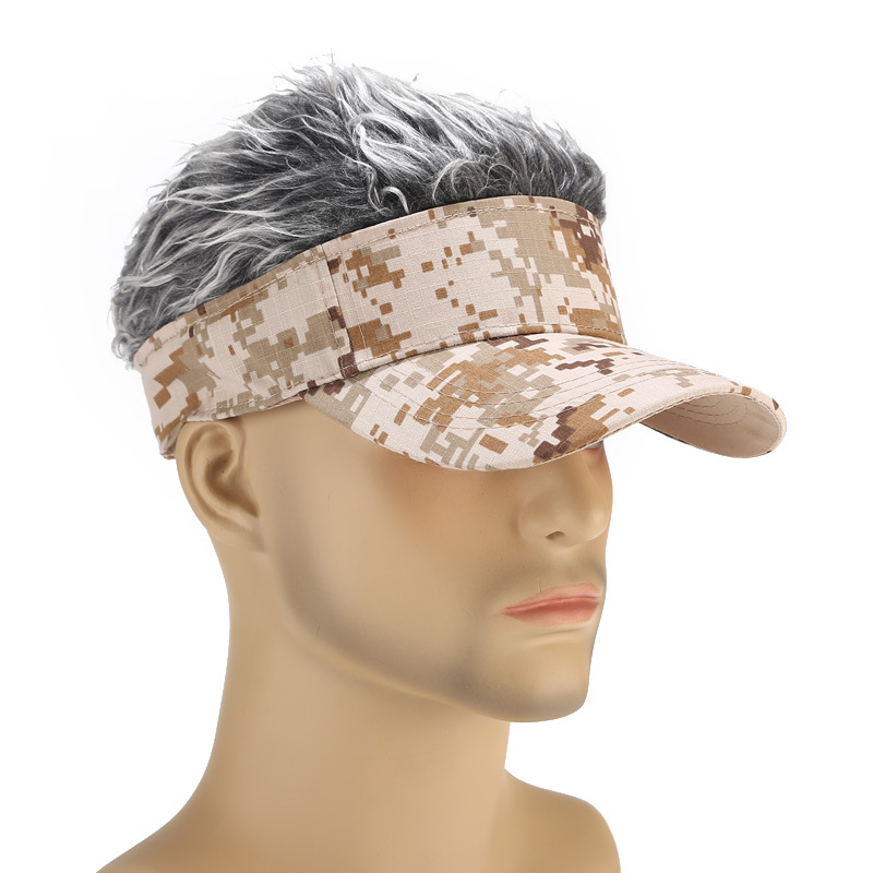 New hot wig camouflage baseball cap men's ins Street trend duck tongue cap women's leisure golf cap