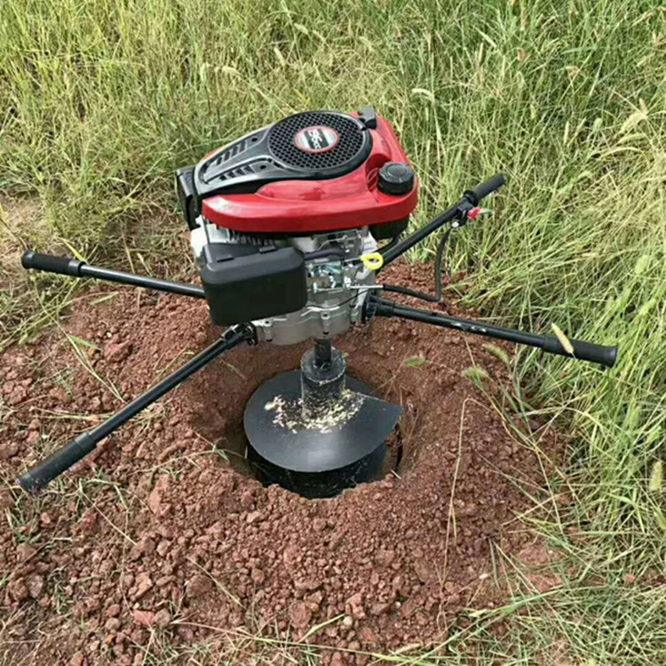 园林苗木种植挖坑机 硬土质钻眼打坑设备 汽油动力的钻坑机