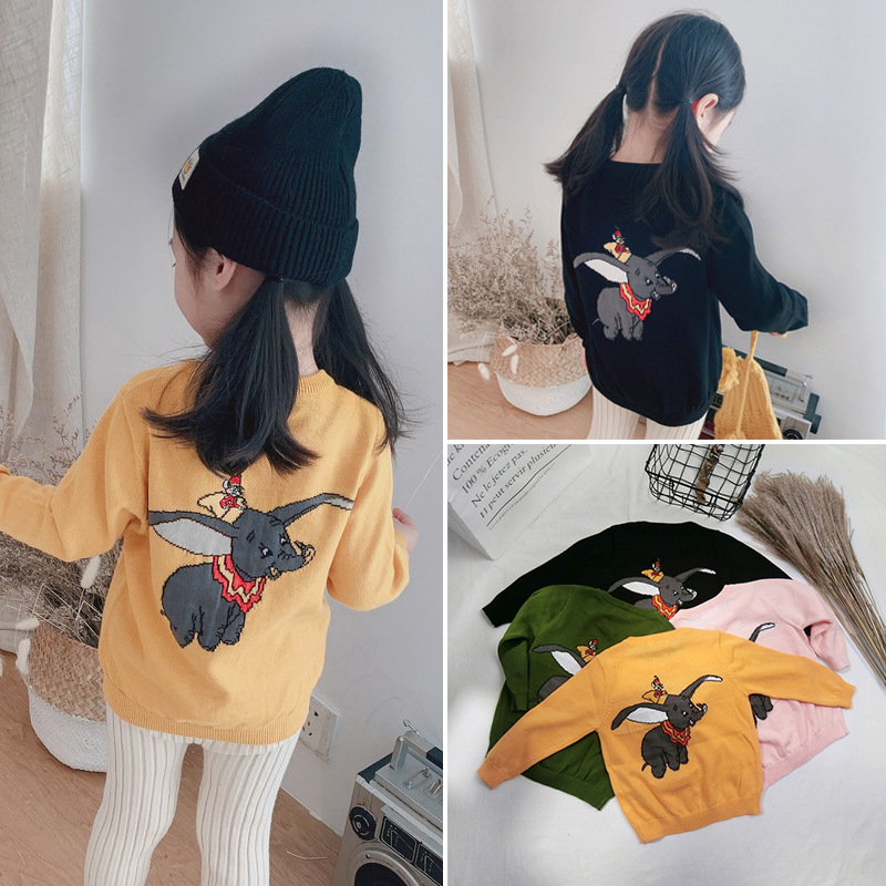 Autumn and winter new pattern Dumbo Children's clothing customized pure cotton Sunscreen men and women Sweater pure cotton sweater Cardigan