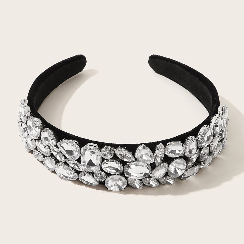 Rhinestone Geometric Wide Side Full Diamond  Headband display picture 3