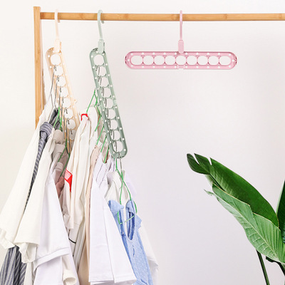 抖音同款創意多功能魔術衣架衣櫃收納旋轉便攜式晾衣架廠家批發