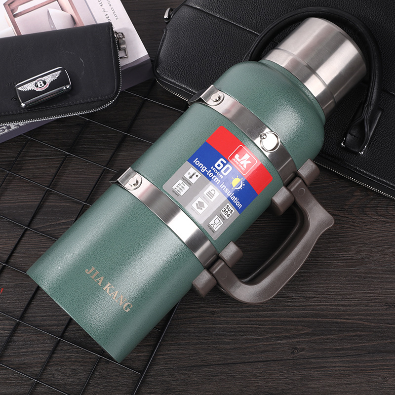 304不銹鋼運(yùn)動水壺戶外大容量旅行壺3L有提繩式便攜運(yùn)動水壺