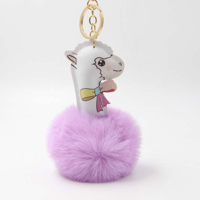 Keychain, alpaca, plush pendant