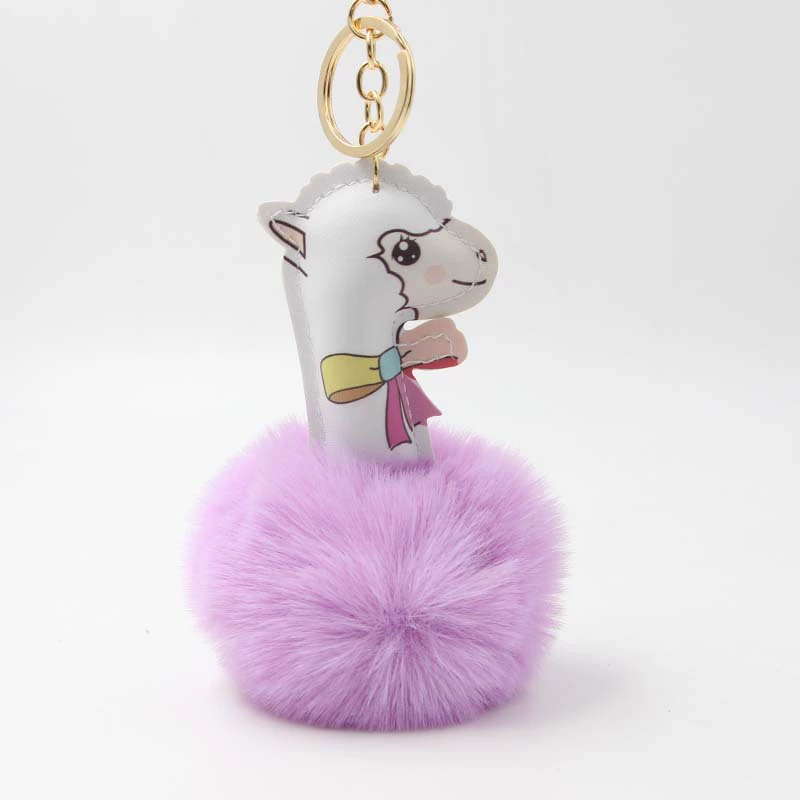 Keychain, alpaca, plush pendant