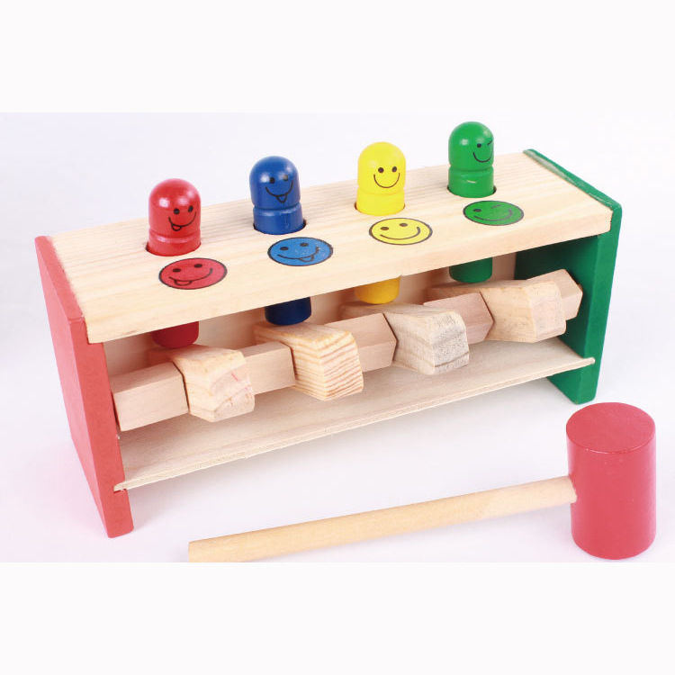 供应儿童益智启蒙敲击玩具木制打击飞人儿童早教益智玩具木制玩具