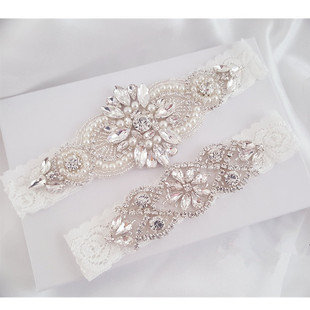 Bridal Garters, Rhinestones, Bridal Leg Rings, Wedding Accessories, Chiffon Flowers, Wedding Supplies, Garters, Bridal Foot Accessories, Leg Accessories