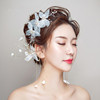 Hair accessory for bride, cute white ear clips, flowered, simple and elegant design