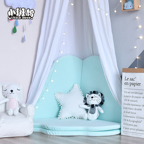 Ins crawling mat clover-shaped multifunctional game mat, foldable and washable children's soft pack bed skirt lazy person cushion
