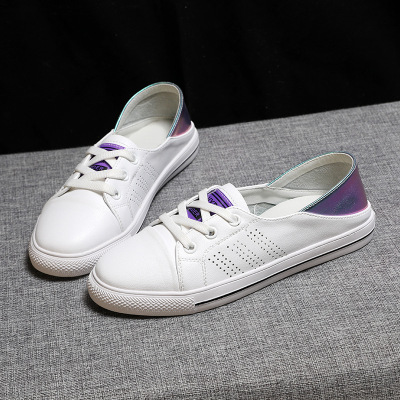 小白鞋女学生平底板鞋2019夏季新款女式韩版休闲跑步运动鞋女