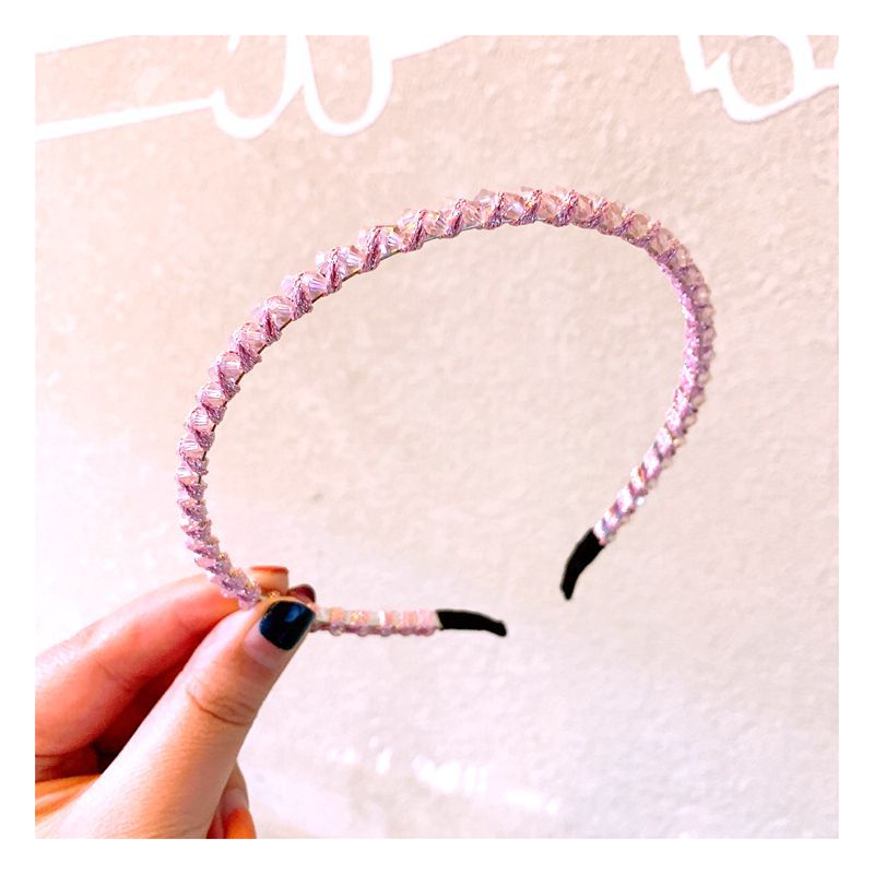 110g Weight Headwear Classification Festival Occasion Geometric Pattern Women'S Gender Retro Style Dark Blue, Pink, Purple, Green, Blue, Black Color Retro Rhinestone Crystal Fashion Headband 12