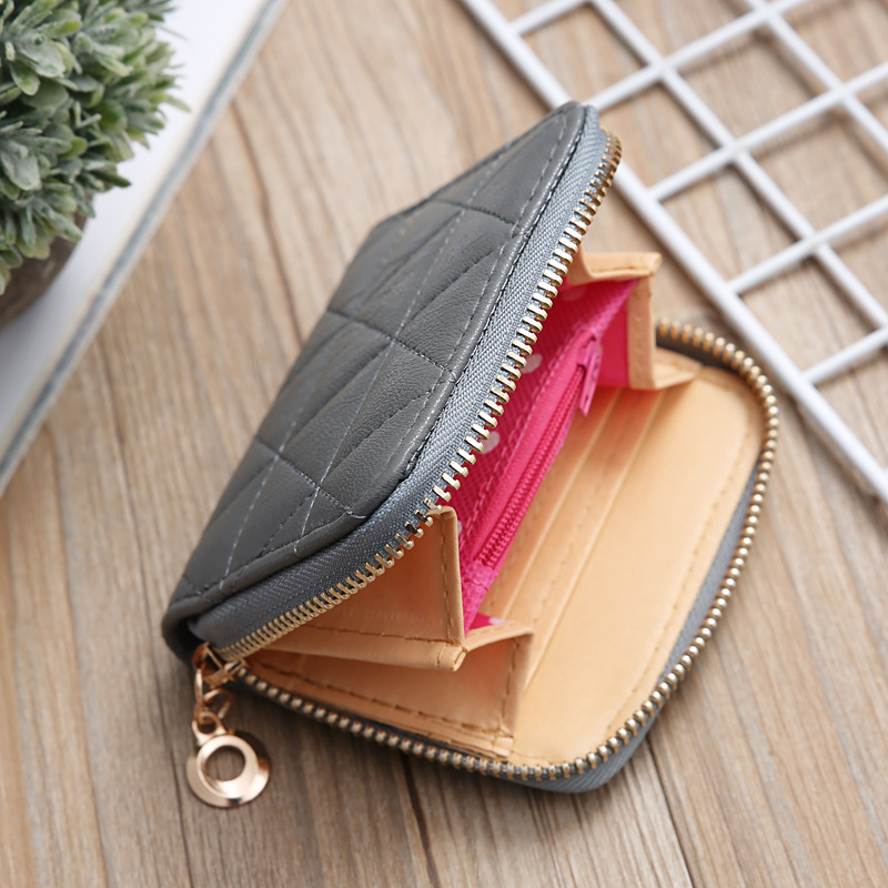 Korean Clutch Bag Mini Embroidered Geometric Rhombus Bag Card Bag Coin Purse display picture 7